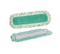 綠色硬絲刮擦拖把布 帶花邊絨魔術貼平板拖 18英寸濕拖清潔布